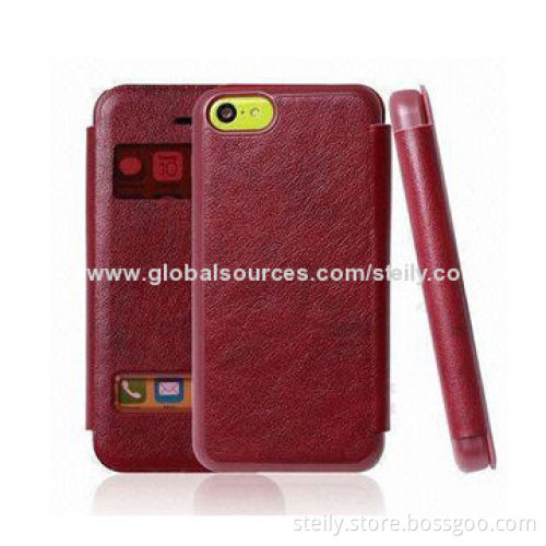 New Arrival High-quality Leather Case for iPhone 5C, PU + PC with Exquisite Pattern
